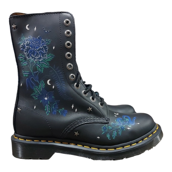 DR. MARTENS 1490 MYSTIC FLORAL LEATHER MID-CALF BOOTS Size Women’s 7 - Picture 5 of 8